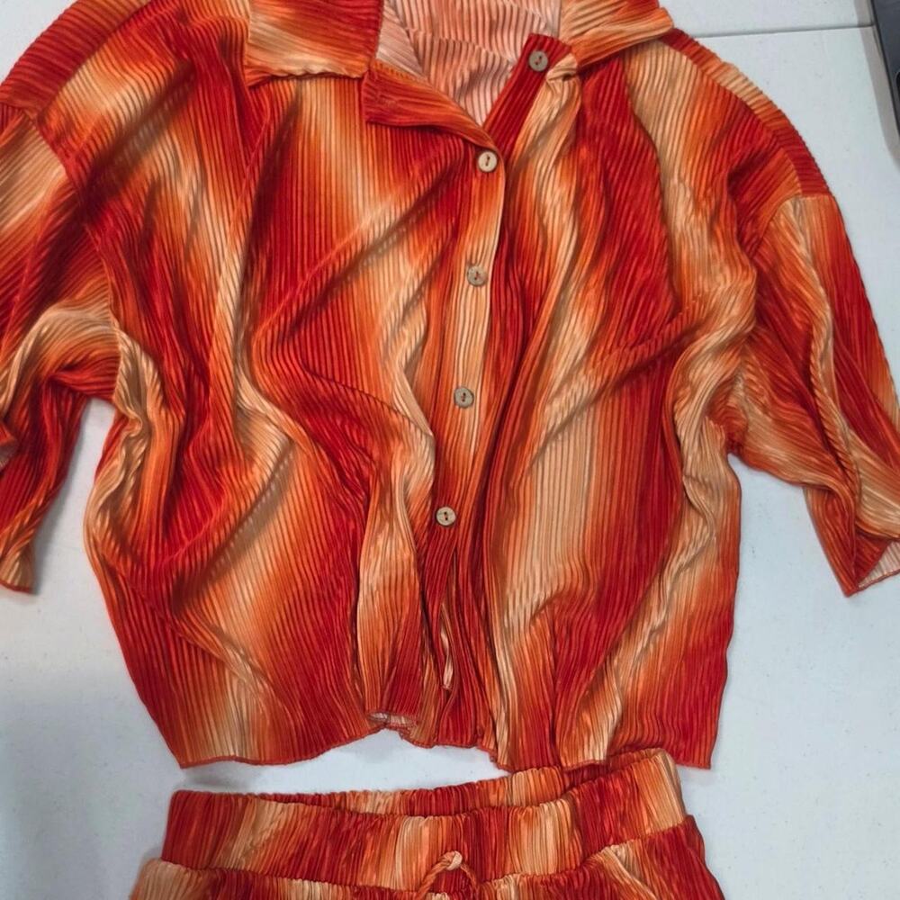 Fashion nova orange ombre pleated